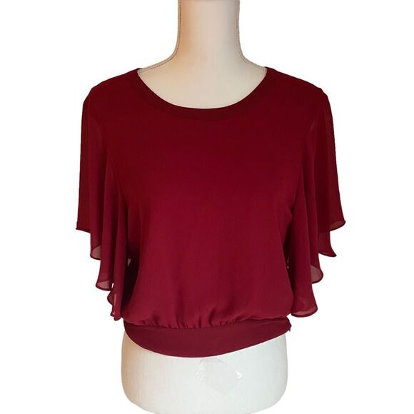 Rebecca Minkoff Chiffon Ruffle Blouse Size Large - Picture 1 of 4